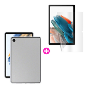 아야 갤럭시 탭 A8 10.5 SM-X200 슬림 젤리 케이스 + 액정 보호필름, 젤리 케이스 (누드화이트), 보호필름 1매, 1개