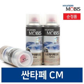 현대모비스 싼타페CM 카페인트 붓 차랑용스프레이 투명 블랙 화이트 1개