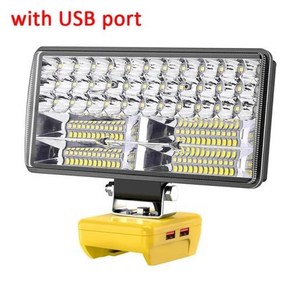 Dewalt에 맞는 8 인치 무선 LED 작업등 18V 20V 리튬 배터리 2 모드 휴대용 전기 토치 손전등 USB 5V 21A, 1개