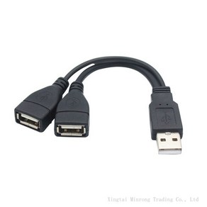 USB 2.0 분배기 Y 케이블 1 수-2 암 연장 코드 전원 어댑터 변환기 PC 자동차 데이터 전송 충전, 1) USB 2.0 Y Splitte, 1개