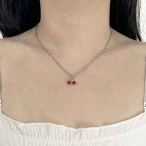 [루크문/무료배송] 달콤 통통 체리 에폭 써지컬스틸 체인 목걸이 / SWEET CHERRY SURGICALSTEEL NECKLACE