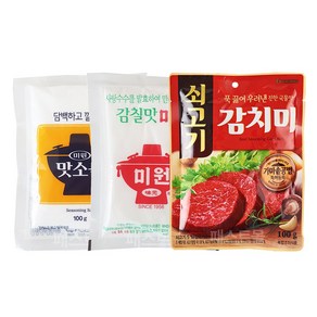 대상 미원 100g + 맛소금 100g + 쇠고기 감치미 100g, 1세트