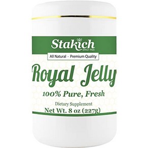 Stakich Fesh Royal Jelly - Pue All Natual - No Stakich 신선한 로얄 젤리 - 순수 천연 - 첨가물/향료/방부제가 추가되지 않음, 56g, 1개