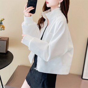 ROYALBELLE 여성 봄 가을 캐주얼 자켓 고급스러운 하이넥 집업 스타일리시 E0122506