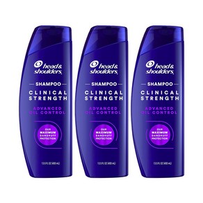 [당일출고] 헤드앤숄더 클리니컬 스트렝스 비듬 건성두피 샴푸 400ml 3개 묶음, 비듬 오일컨트롤 샴푸(보라)