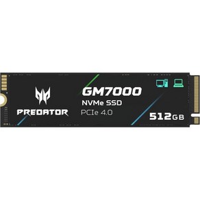 ace 프레데터 GM7000 2TB M.2 SSD 2280 NVMe Gen4 내장 게이밍 PS5와 호환 최대 7400MBs BL.9BWWR.106, 512GB, 1개