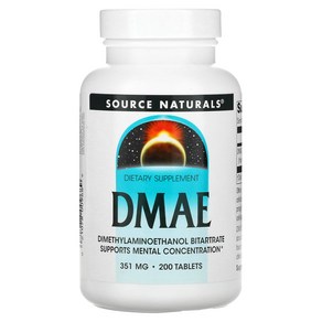 소스내추럴스 DMAE 다이메틸아미노에탄올 351mg 200정