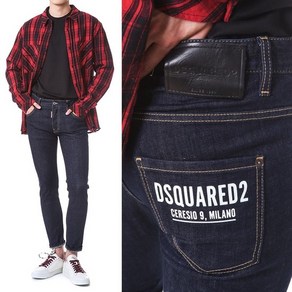 DSQUARED2 (명품) 디스퀘어드 블랙 래더패치 포켓페인티..