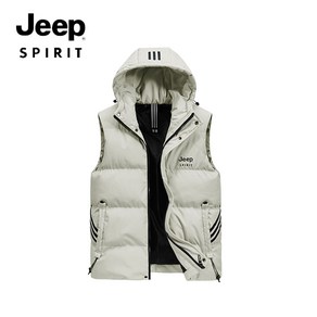 JEEP SPIRIT 숏 후드 패딩 조끼 베스트 가을 겨울 공용 지퍼 캐쥬얼 아우터