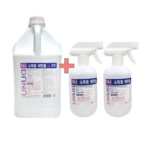 다나제약 소독용 에탄올(83%) 공간소독 살균 알코올 4L 1개+500ml 2개 [세트상품], 1개