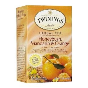 Twinings 트와이닝 허브티 허니부시 만다린 & 오렌지 무카페인 20 티백 40g(1.41oz), 40g, 20개입, 1개