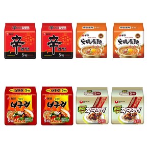 농심 신라면 120g x 5p + 안성탕면 125g x 5p + 얼큰 너구리 120g x 5p + 짜파게티 140g x 5p, 2세트