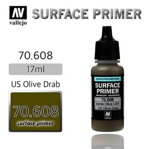 Vallejo _ 70608 Suface Pime _ 17ml _ U.S. Olive Dab, 1개