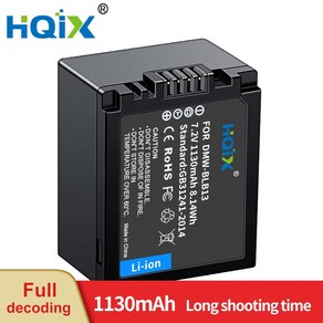 소니배터리 HQIX 파나소인크 루믹스 DMC-G10 G1 G2 GF1 GH1 카메라 DMW-BLB13 충전기, 1.1 Battey, 1개