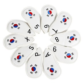 골프채 아이언 커버 10개 세트 클럽 헤드 보호 커버, 1개