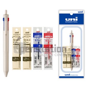 유니 제트스트림 507 3색 볼펜 0.7mm 1개 +리필심( 흑색 2개/청색 1개/적색 1개) 세트, 0.7mm그레이지1개+리필심(흑2/청1/적1)세트