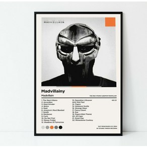 노 브랜드 MT230 새로운 Madvillany MF Doom Rappe 힙합 음악 앨범 포스터 벽 예술 그림 캔버스 회화 포스트 0408 Animals, no fame