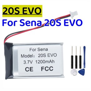 블루투스 헤드셋 배터리 축전지 및 도구 교체 배터리 Sena 20S EVO 20SEVO 헬멧용 20S EVO 1200mAh