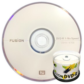 퓨전 16배속 4.7GB DVD+R 데이터용 50장 케이크박스 포장/공DVD