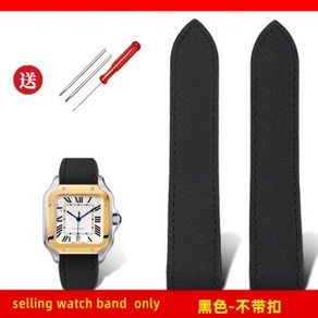 까르띠에 호환 시계줄 시계 스트랩 20 23mm Nylon Watchband Fo Sandos Watch Stap Men's 산토스 100 Canvas Blac