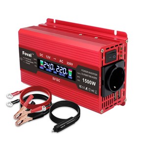 녹원 순수계단파 차량용 인버터 지속출력 800W 최대출력 1500W, 레드24V, 1개