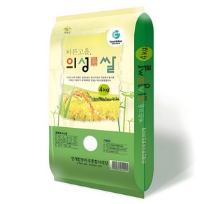 의성진 미소진품 단일미 쌀, 4kg, 1개, 상등급
