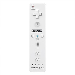 OSTENT 2in1 리모트 컨트롤러 모션 플러스 내장 닌텐도 Wii 콘솔 게임에 대응 (White)