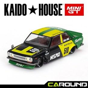 KaidoHouse x 미니지티(KHMG131) 1:64 닷선 Street 510 레이싱 V2 - 블랙/옐로우/그린