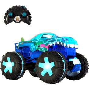 Hot Wheels Toy Tuck Monste Tucks RC 오버사이즈 리모컨 메가 Wex Alive 1:15 스케일 인터랙티브 조명 및 사운드가 있는 3가지 플레이, Tige Shak