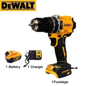 쁘레카 전동 충전 햄머 파괴 DEWALT 브러시리스 무선 해머 드릴/드라이버 키트 20V 리튬 배터리 임팩트 드릴 스크루드라이버 무선 전동 공구 DCD805, 02 1 Battey 1 Chage_04 UK, 1개