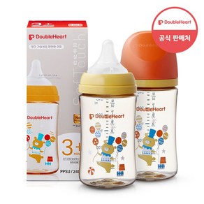 더블하트 모유실감 3세대 PPSU 서커스베어 240ml (M젖꼭지포함), 2개