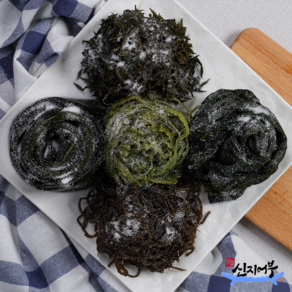 100% 자연산 완도 명품 염장 해초 350g 5종/톳 꼬시래기 쇠미역 곰피 쌈다시마 미역줄기 파우치 / 신지어부가, 1세트