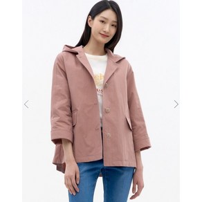 [지센] 기간한정 여성 장식 단추 후드 숏 코트 LCCAN226 색상2종