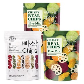 크리스피 리얼칩스 180g x 2개 + 빠삭칩 200g x 1개, 리얼칩스2개+빠삭칩1개