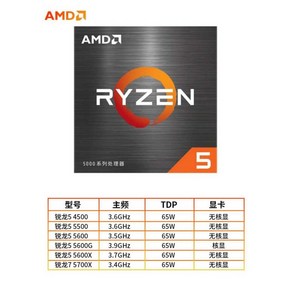 AMD R5 5600/5600G/5700G/5700X3D/7500F/7800X3D/8600G/8700G, 4500개새제품상자있음, 1개