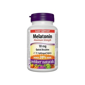 Webbe Natuals Melatonin Easy Dissolve 10 mg 72개 설하정, 1개, 72정