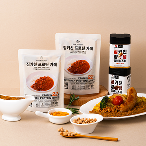 짐키친 프로틴 카레5+짐키친 소시지 불고기맛10+짐념시즈닝 맛별 5종, 200g, 1개