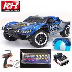 입문용 RC카 REMO-1021A 1/10 브러쉬드 SHORT-COURSE TRUCK, 블루, 1개