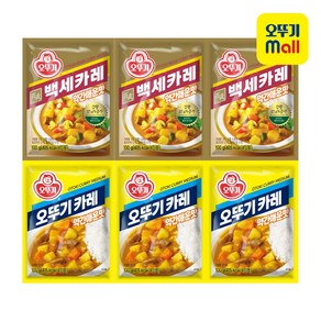 오뚜기 분말카레 약간매운맛 6개(오뚜기카레3+백세카레3), 1세트, 600g