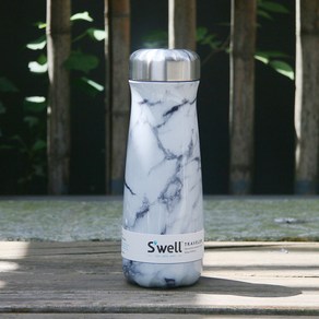 Swell 티크우드 트래블러 친환경 텀블러 스웰 Teakwood Tavele 워터보틀, 화이트마블 590ml, 1개