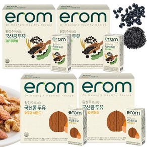 이롬 황성주 국산콩 두유 검은콩깨쌀 +호두와 아몬드 각32입씩, 190ml, 64개