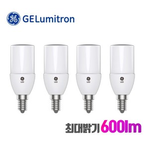 GE루미트론 삼파장 LED전구 브라이트 스틱 5W E17 4개, 전구색, 전구색