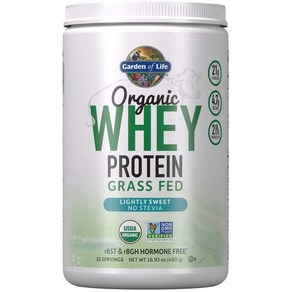 가든오브라이프 Garden of Life Grass Fed Whey Protein Powder Lightly Sweet 480g