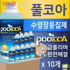 풀코아 수영장응집제 수영장약품 이코아 POOLCOA, 1L, 10개