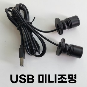 컴위즈 피규어조명 진열장 장식장 미니LED조명 전구 USB 라이트 핀조명, 블랙2구, 1개, 콜드화이트