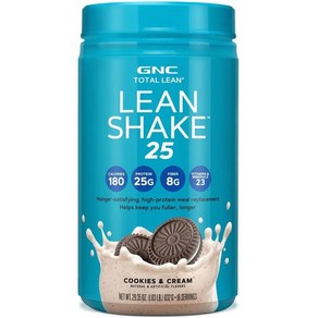 GNC 린 쉐이크 25 파우더 832g 쿠키 앤 크림 맛, 1개