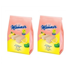 Manne Zitone 마너 시트론 레몬 크림 크리스피 와퍼 웨이퍼 웨하스 스낵 과자 400g 2팩, 2개