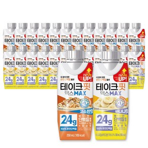 테이크핏 맥스 다이어트 단백질 프로틴 고소한맛 12개 + 바나나맛 12개 음료 21g 24개입, 24개, 250ml