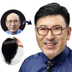 C&K코스메틱 통가발 100% 인모 가발 남자가발 전체 남성가발, M (머리둘레 54~55cm), 1개