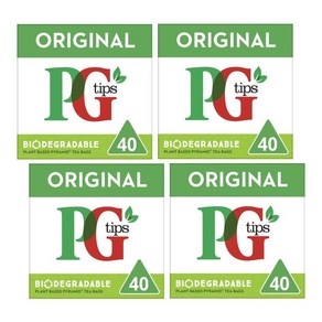 PG Tips 피지팁스 티 오리지널 40티백 x 4팩 총160티백, 4개, 40개입